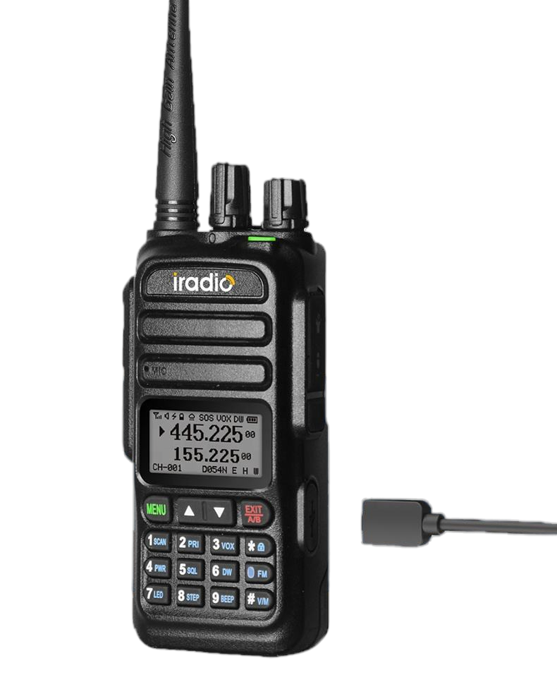 Iradio UV83 Walkie Talkie Two Way Radio Analog VHF/UHF 5W Black