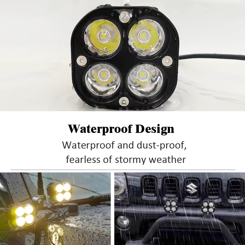 LED Motorcycle Spotlights Waterproof Retrofit Headlight