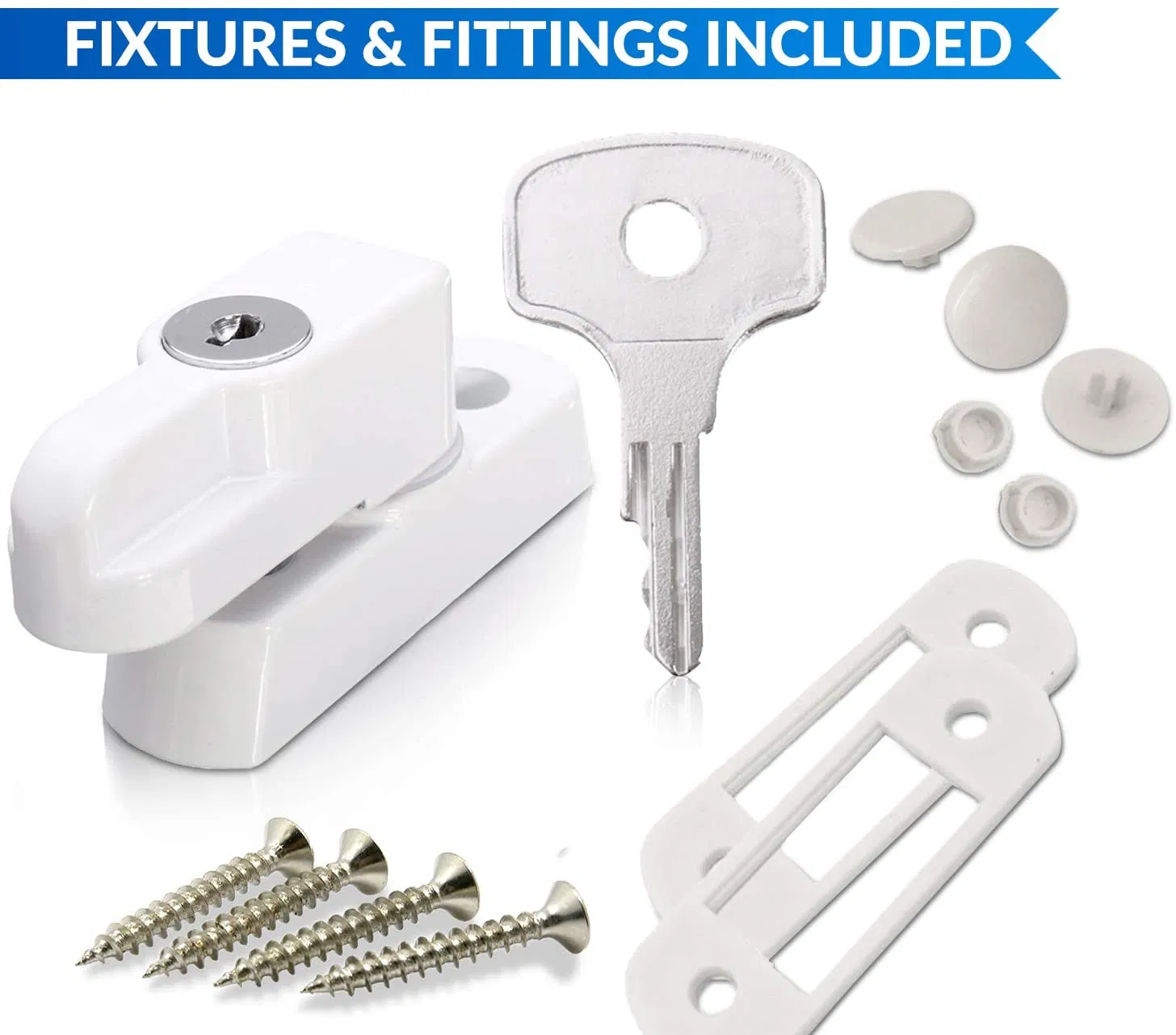 2 Pack Door Jammer and Window Locks for UPVC Doors and Windows, French Doors Security Lock, Locking Sash Jammers for Double Glazed Doors & Windows, a Quick Low-