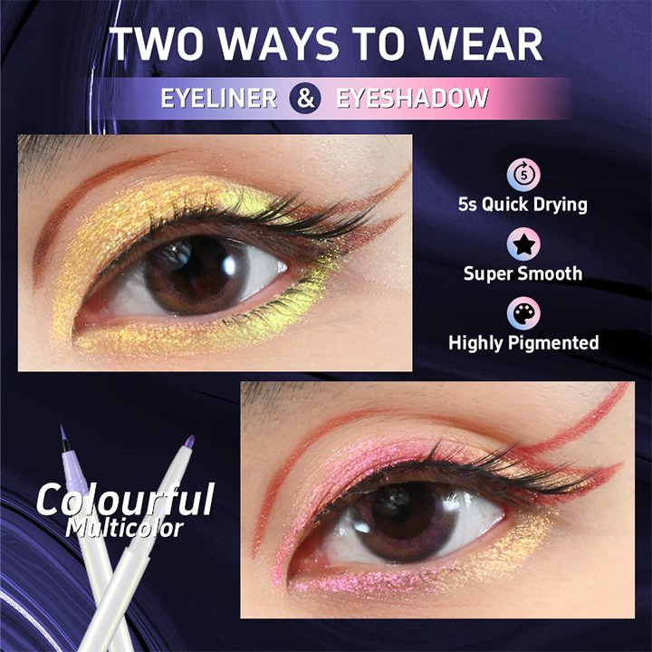 Multichrome Eye Makeup Glue High Pigmented Waterproof Long Lasting Chameleon Eyeliner Gel Pencil