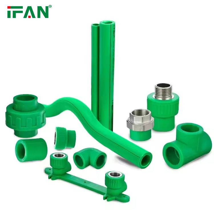 Ifan Professional Supply Green PPR Pipe Fitting New Design DIN 8077/8078 20-63mm PPR Plumbing Fittings in Iraq