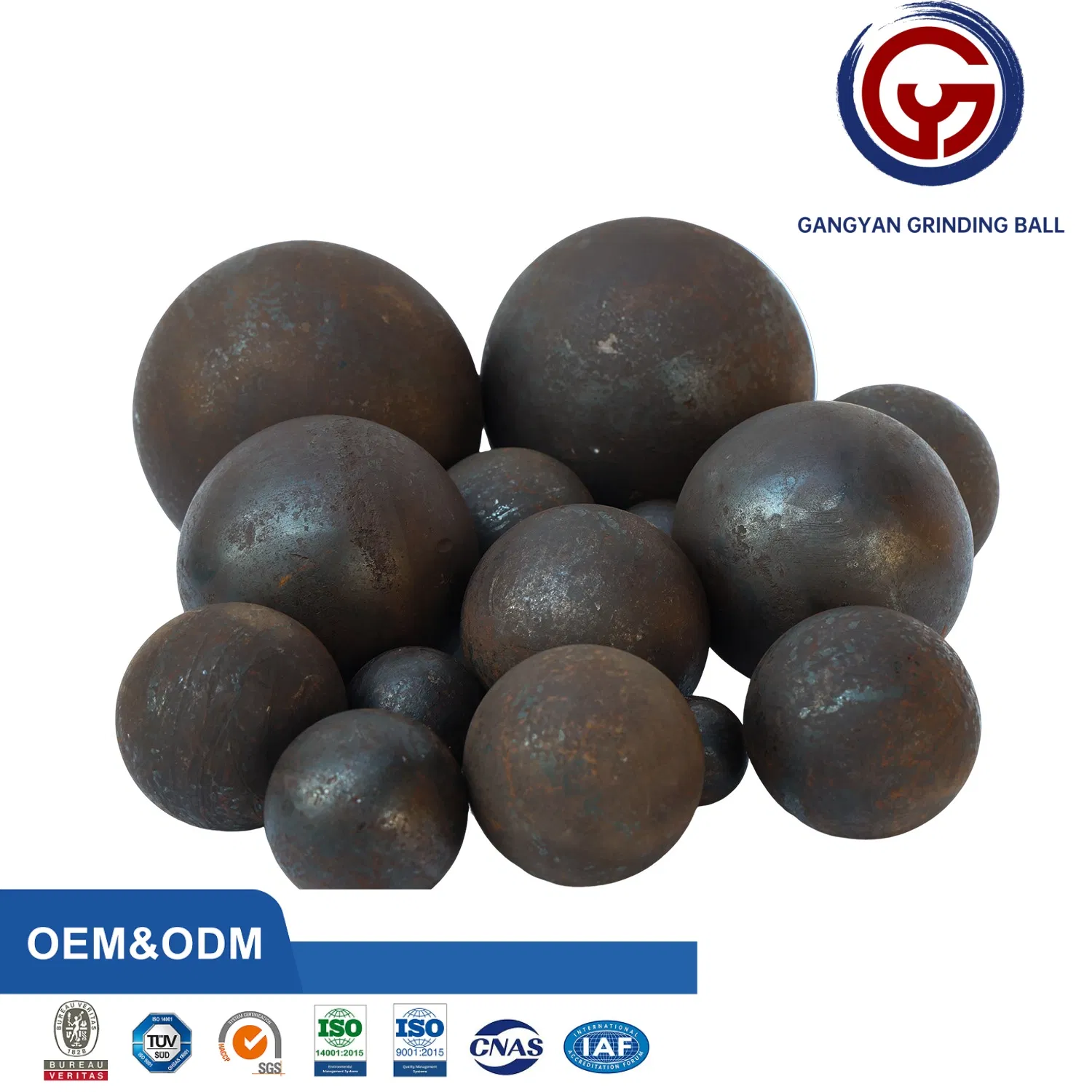 Forged Grinding Ball Bolas De Molinda Molino Grinding Media Mill Ball High Chromium Steel Ball Casting Hot Rolled Grinding Ball for Ball Mill