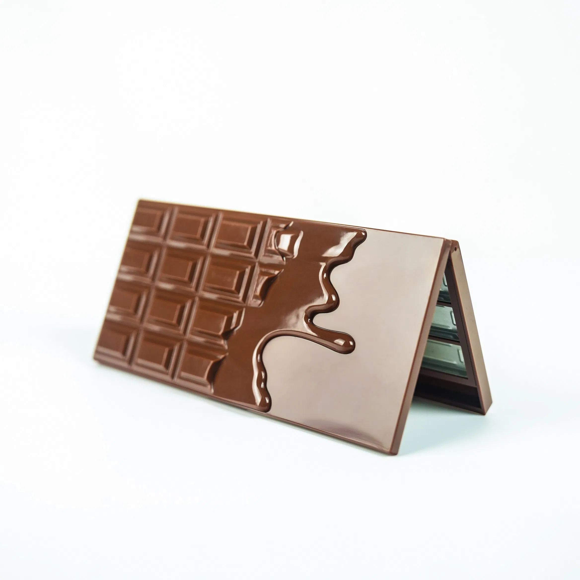 Unique Chocolate Shape Multicolor Plastic Eye Shadow Palette Case Compact Box with Mirror