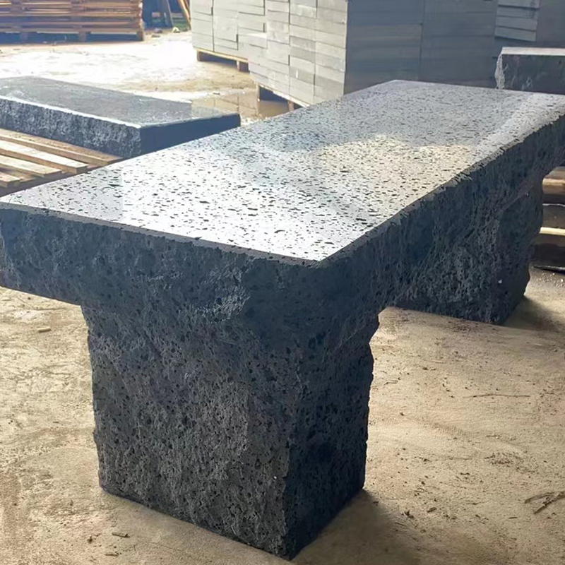 Hainan Black/Grey Basalt Bluestone Volcanic/Lava Stone for Chairs/Flagstone/Tumbled Cobbles/Balls/Bench Stone Furniture