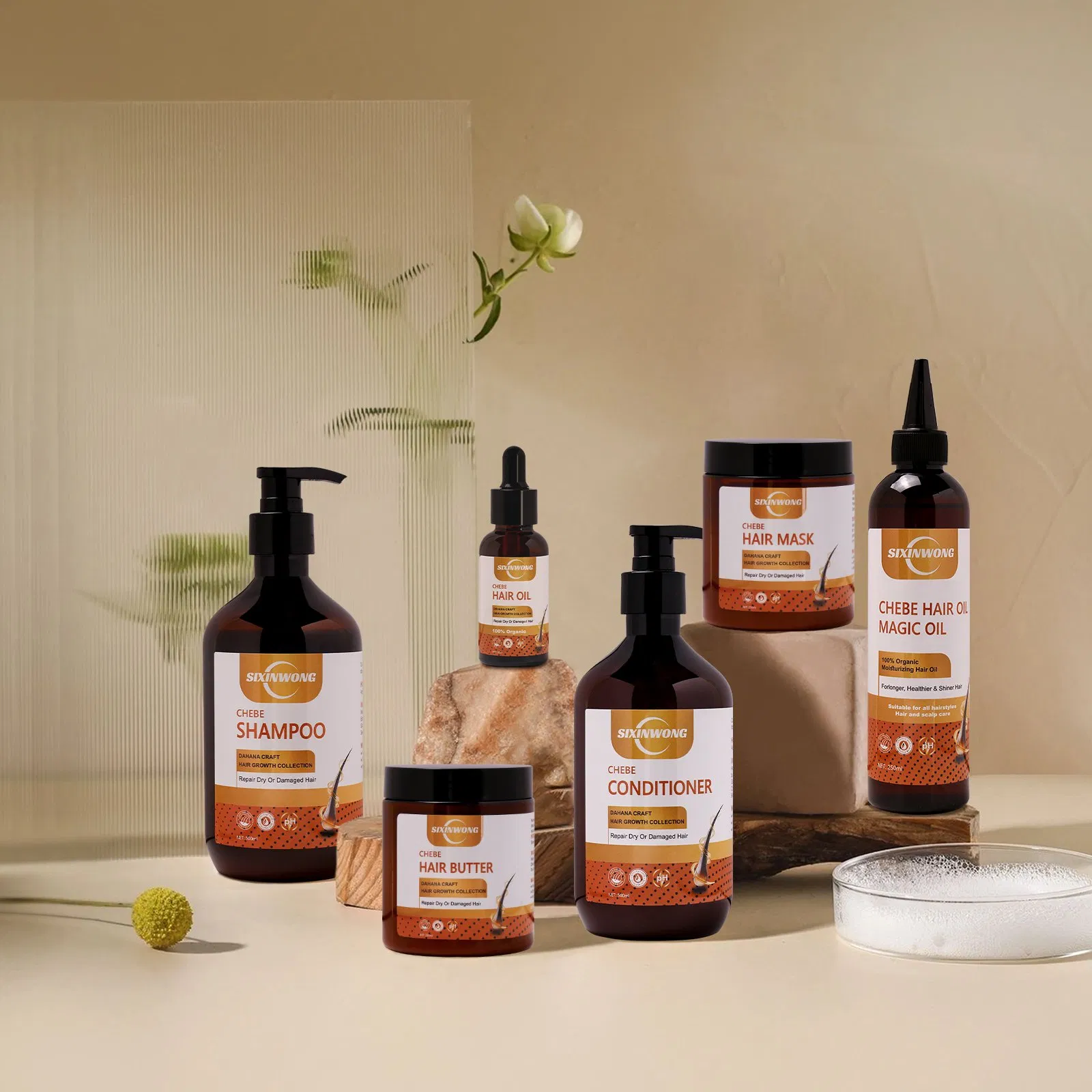 Beauty Cosmetics Hair Care Repairs Damaged Treatment Loss Hair Chebe Shampoo Set