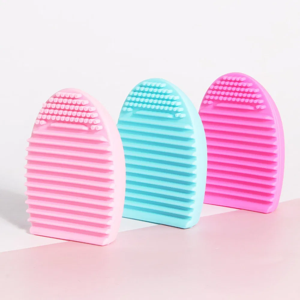 Custom Dryer Egg Shape Beauty Cosmetic Washing Tool Cleaning Pad Silicone Makeup Brush Cleaner