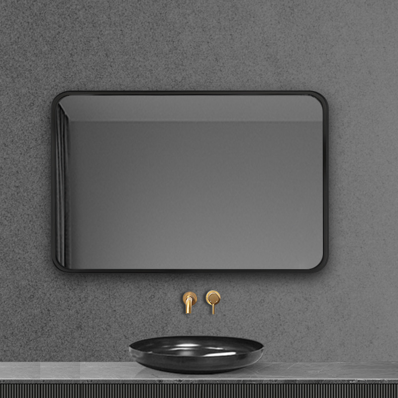 Nordic Round Gold Silver Metal Frame Toilet Mirror Wall Mounted Shower Circle Mirror for Bathroom