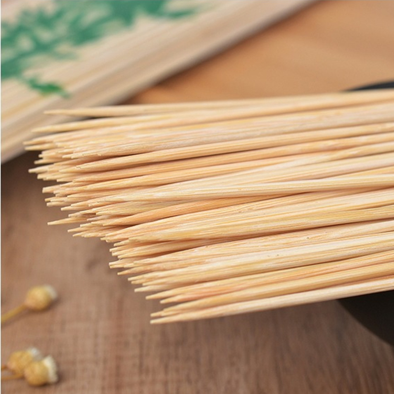 Bamboo Kebab Paddle Stick Gun Skewer Flat Flag Skewers Teppo Skewer with Logo