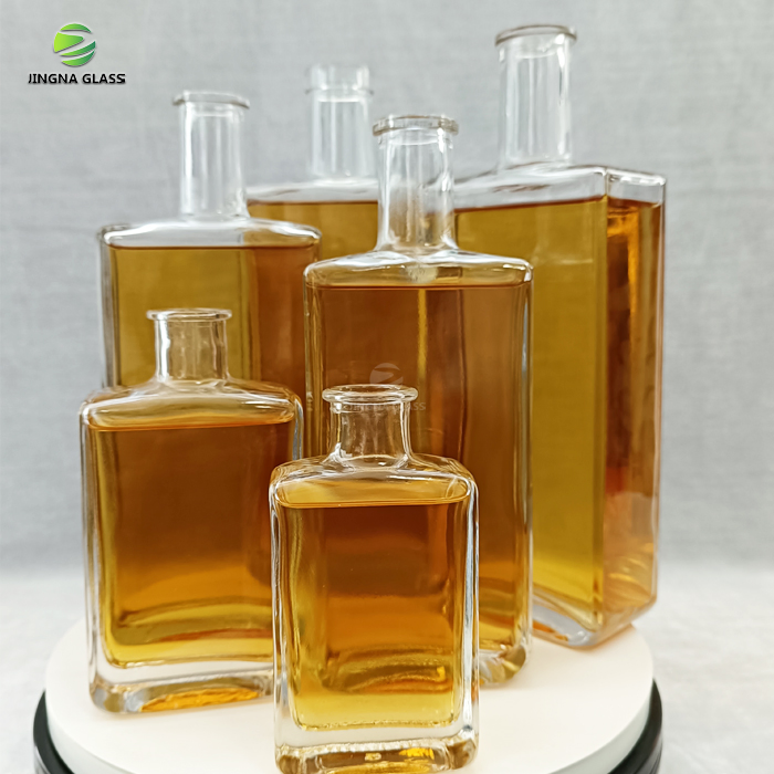 Custom Printed Logo Long Island Glass Bottles for Whisky Vodka Spirits