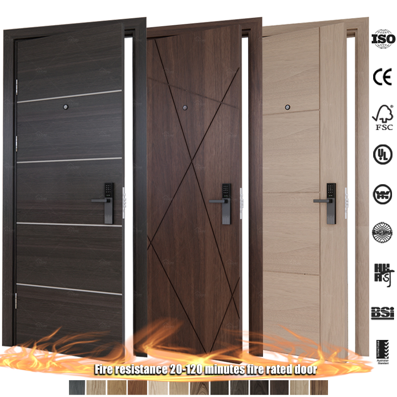 American Approve Wh Fire Rated Wood Door for Apartment Smoke Proof Hotel Interior Door Fire Resistance Flush Door
