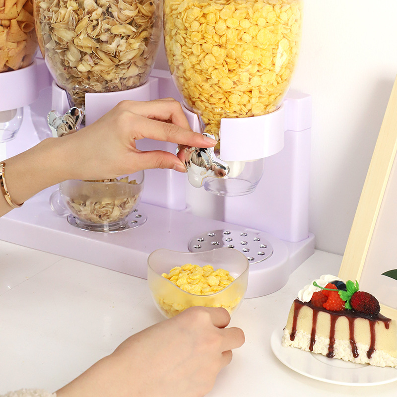 Cereal Dry Food 3 Pieces Snack Organizer Containers Dry Food Dispenser Storage with Lids for Kitchen