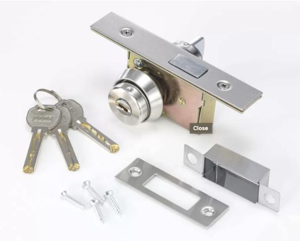 Single Cylinder Square Latch Aluminum Frame Glass Door Lock