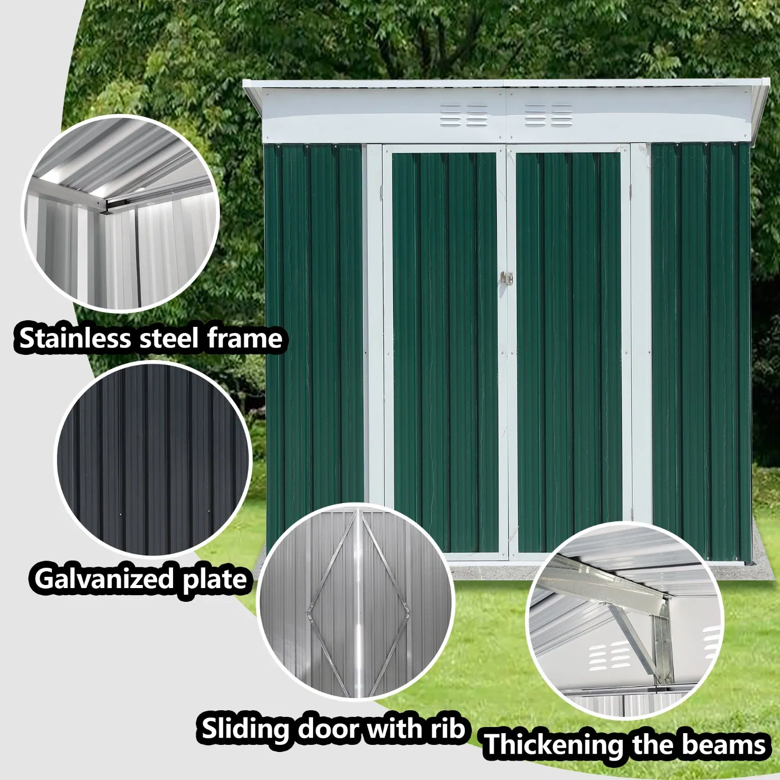 Factory Direct Sale Shed Metal Outside Storage Sheds for Sale