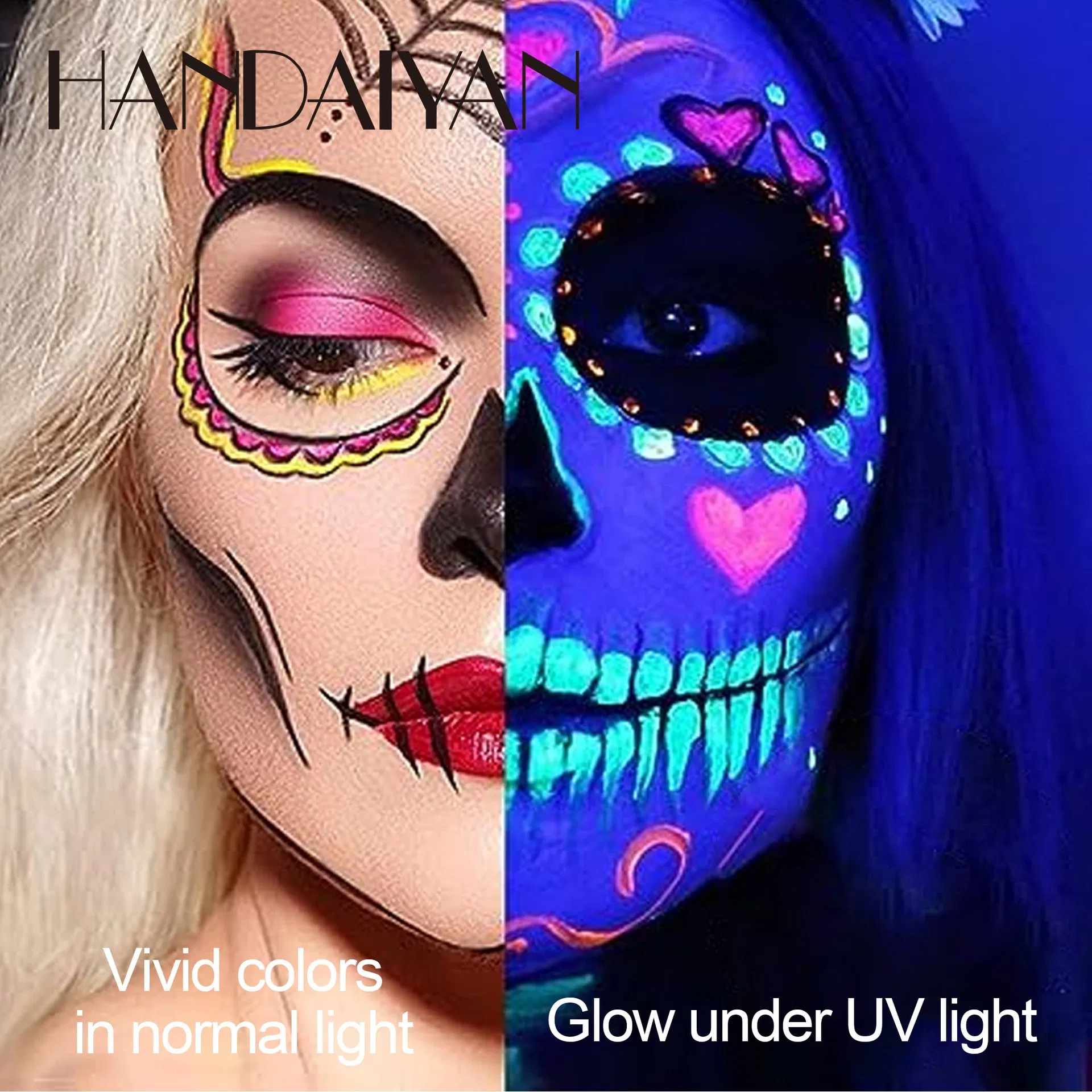 5 Color Body UV Fluorescent Color Painting Plate Suitable for Stage Makeup Performance