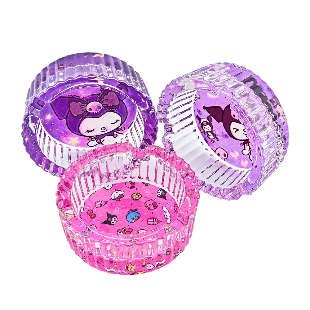Cute Cartoon Clear Crystal Glass Ashtray Pink Smoking Accessories Decorative Ornaments Fashion Ashtray DAB Tool