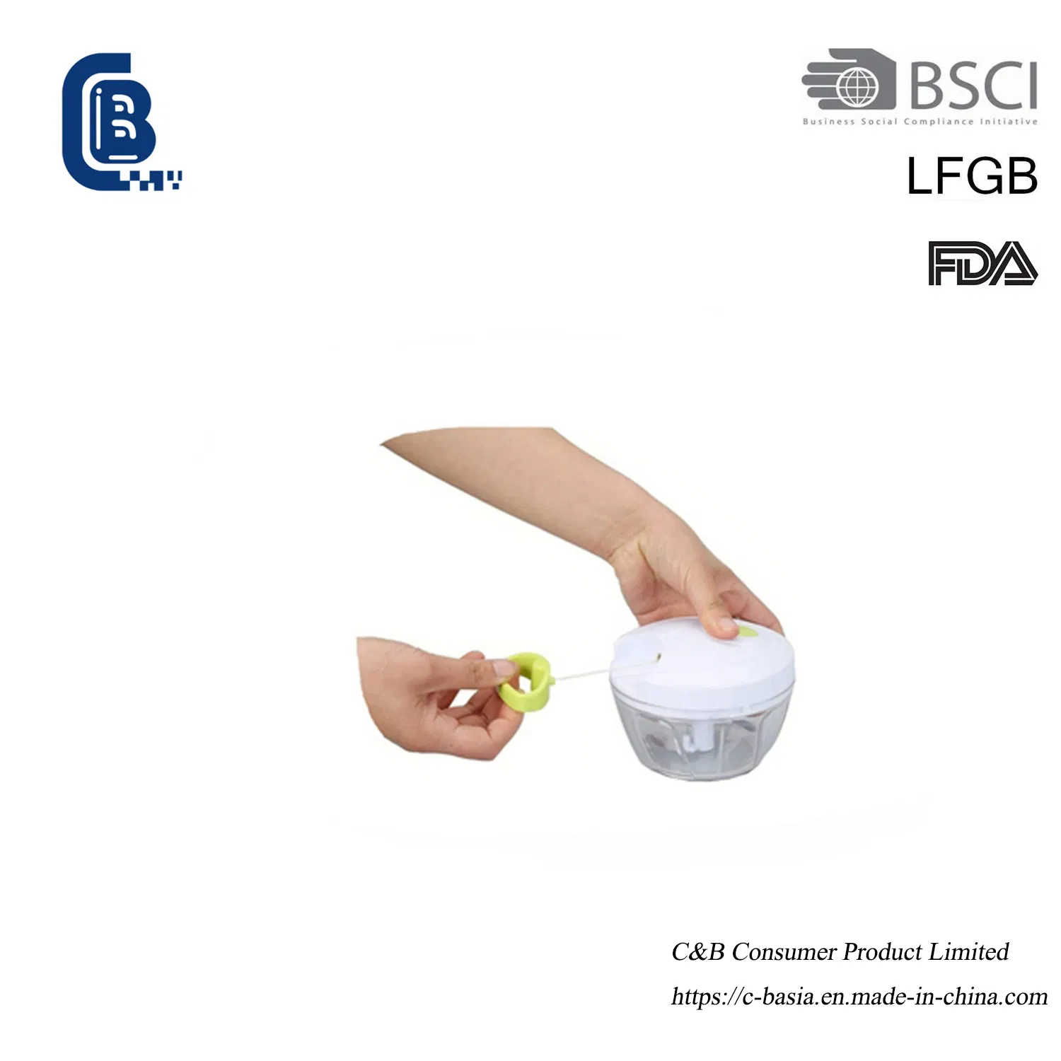 Multi-Functional Pull String Food Chopper - Manual Vegetable Meat Blender