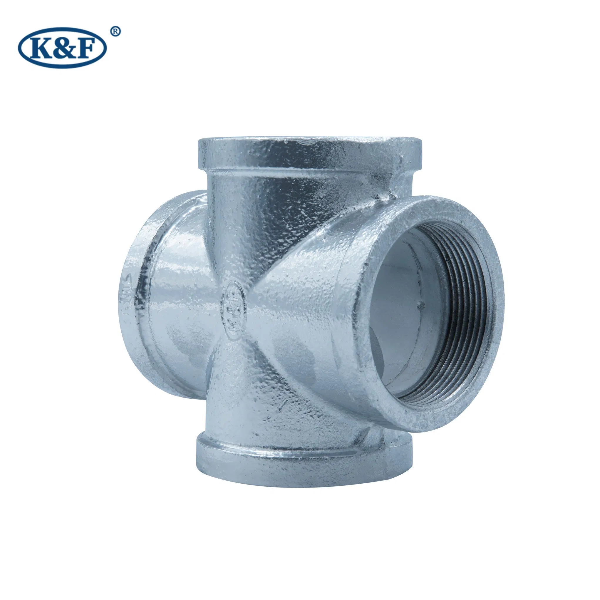 Kanaifu Malleable Cast Iron Galvanized Reducing Pipe Fitting Cross for Fire Fighting