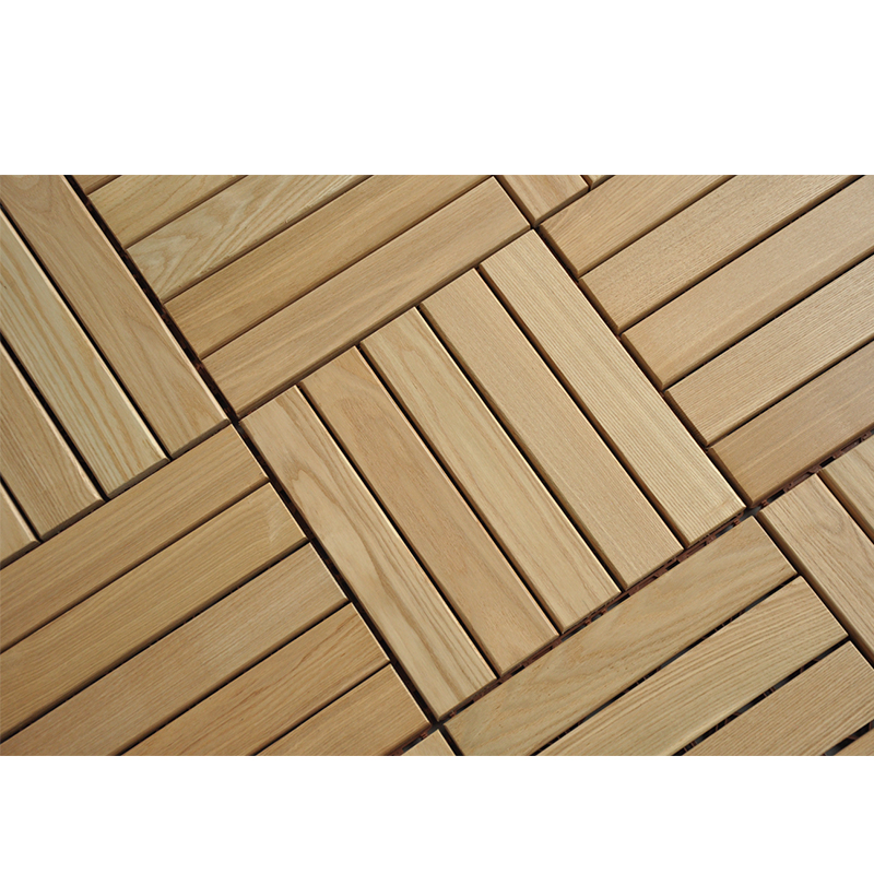 Good Price Easy Install Ash Interlocking Outdoor Deck Tiles Wood Decking Tiles Outdoor for Garden