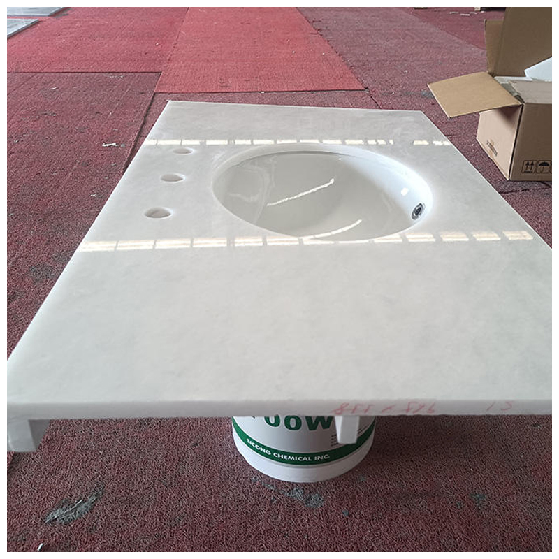 Pure White Marble Single Sink Vanity Tops