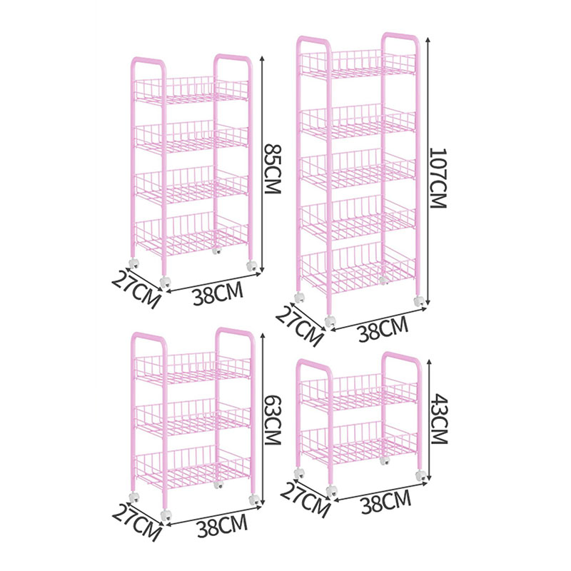 Wholesale Simple Bookshelf Snack Storage Storage Organization Floor Multi-Layer Trolley Dormitory Rack