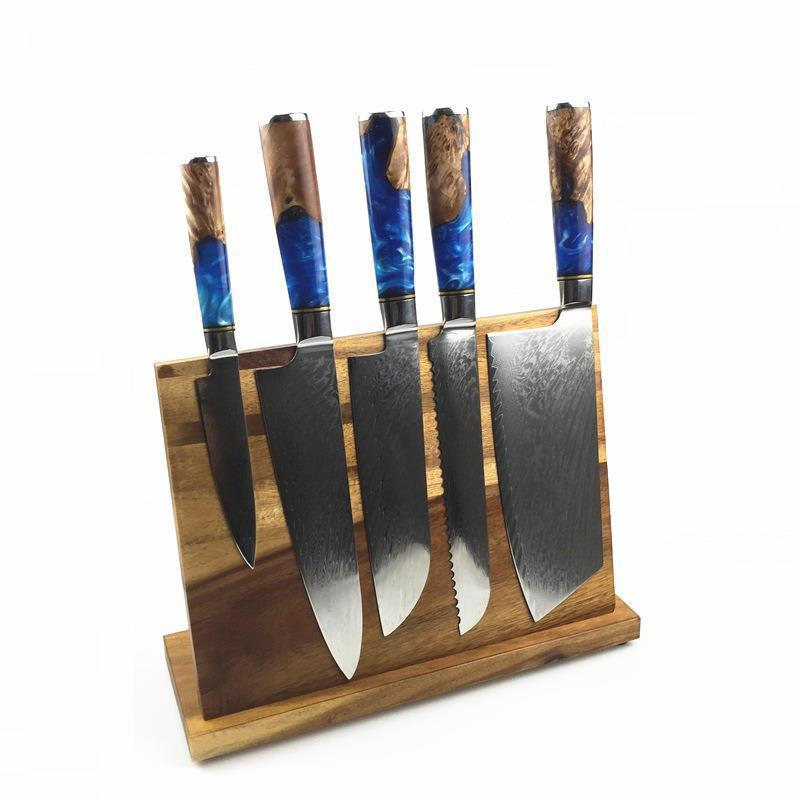 Magnetic Knife Holder Acacia Wooden Magnetic Knife Block Holder Rack Magnetic Universal Stands with Strong Enhanced Magnets Strip Kitchen Storage Cutlery Large