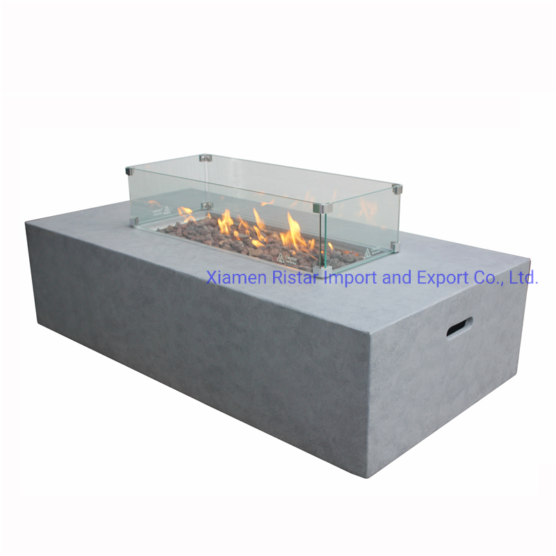 Outdoor Concrete Gfrc Gas Fire Pit Table Using Propane and Natural Gas