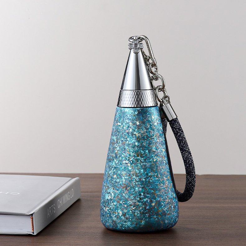 Portable Paint Free Healthy Titanium Thermal Cup with Straw and Lifting Rope