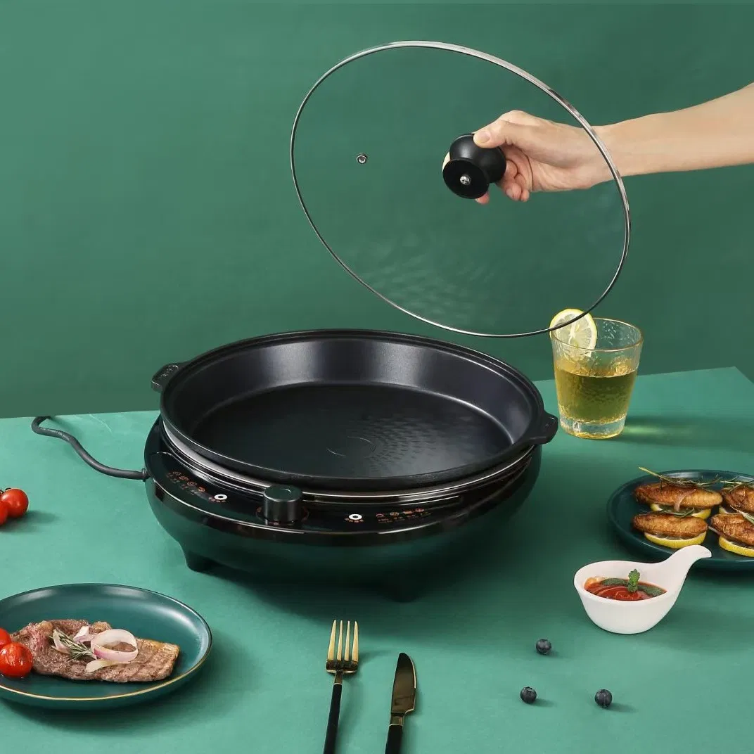 Multifunctional Electric Pizza Frying Grill Pan for Cooking Removable Pan