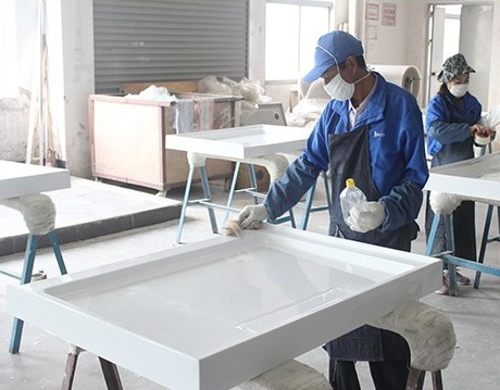 White Acrylic Rectangular Shower Tray with Center Drain 48*34 Inch