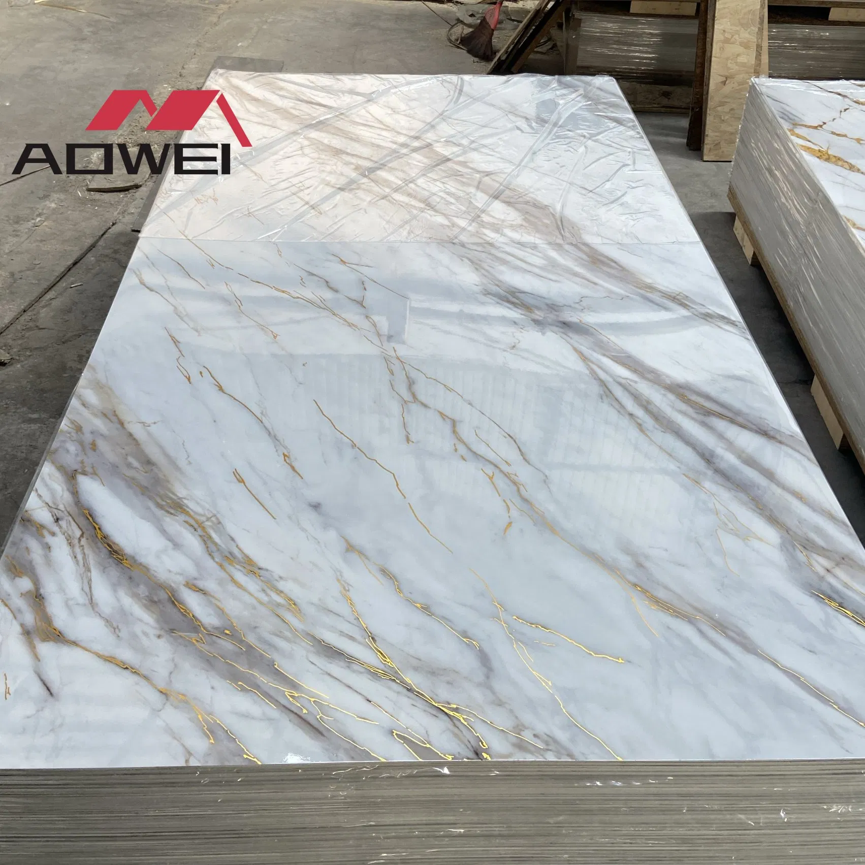 Elegant 3D Textured PVC Marble Wall Cladding for Modern Interiors