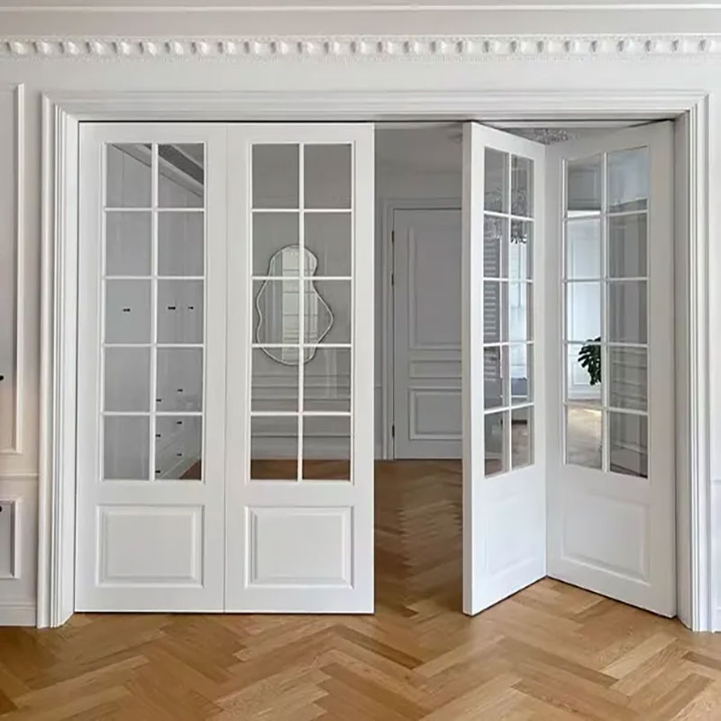 Commercial Bi-Fold Folding Door Multi Track Smooth Glide Aluminum Panels for Restaurant Outdoor Seating