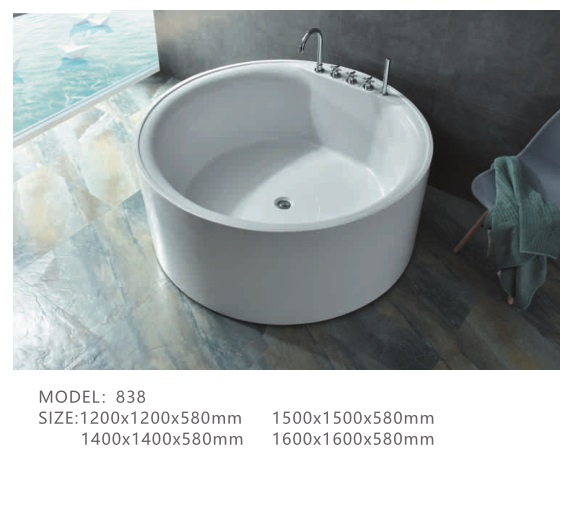 850 Square Bathtub, Acrylic Bath Tub, SPA, Whirlpool