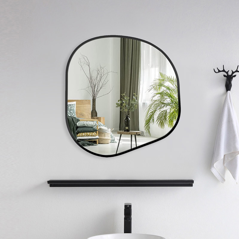 Modern Minimalist Creative Irregular Shaped Metal Frame Decorative Wall Mirror Bathroom Vanity Mirror