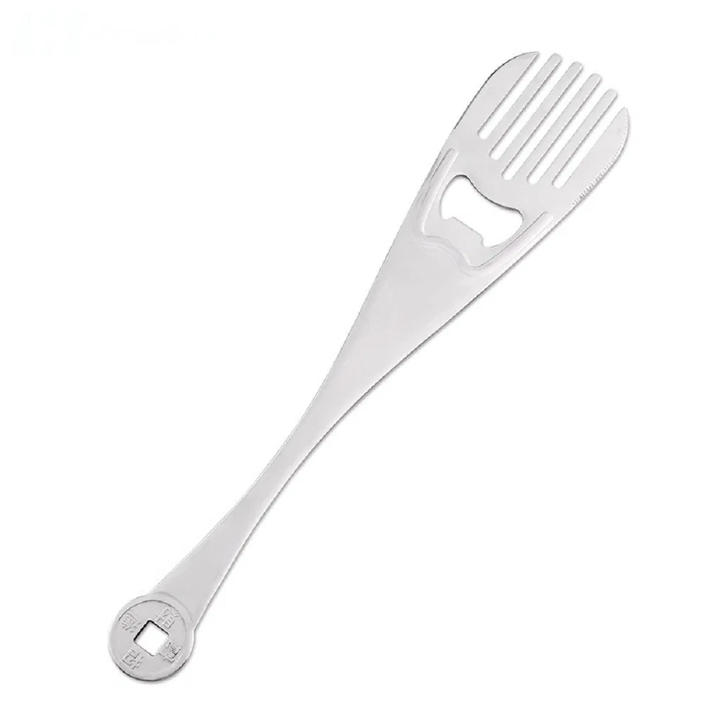 Stainless Steel Pasta Fork Noodles Pasta Server Bottle Opener Cooking Tool Kitchen Accessories Wbb18803