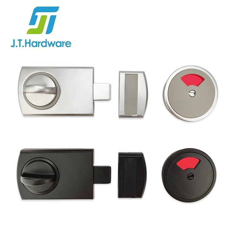 Modern Simple High Quality Zinc Alloy Toilet Cubicle Fittings Wooden Door Toilet Partition Lock with Indicator