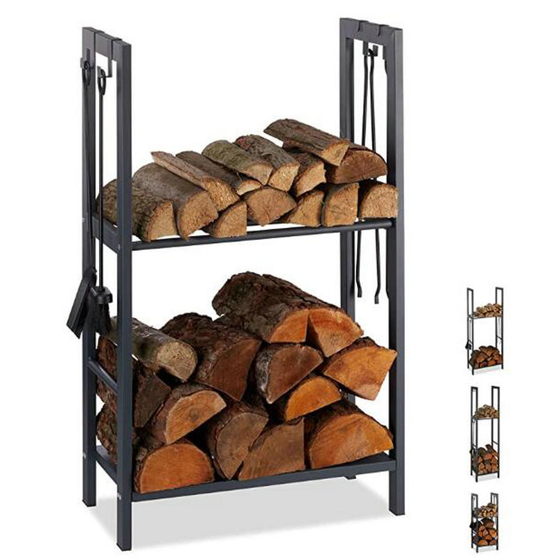 Steel Fire Wood Rack for Home Decor and Display in Winter