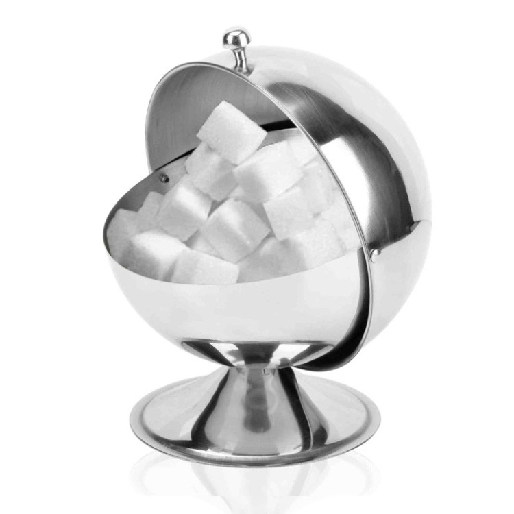 High Quality Factory Price 201 304 Stainless Steel Houseware Sugar Bowl Candy Bowl with Roll Top