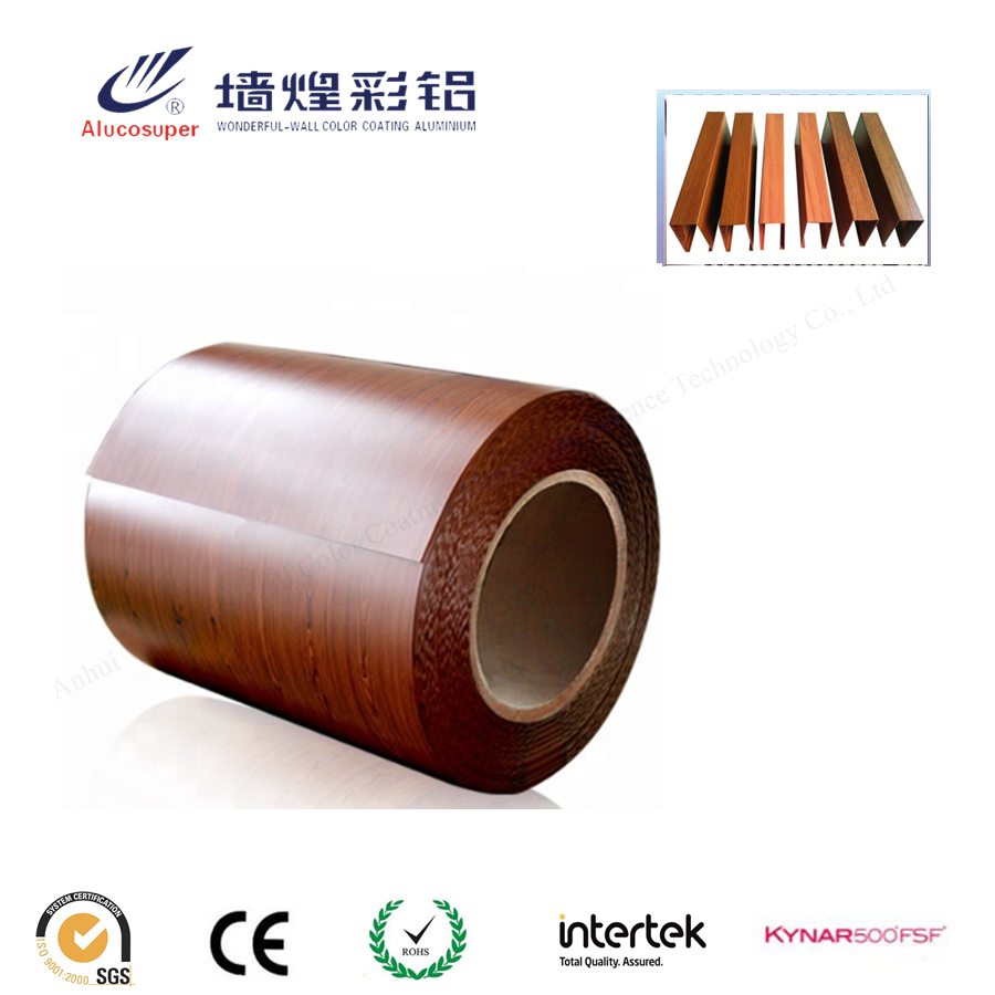 Wood Grain Aluminum U-Shape Square Tube Metal Baffle Ceiling