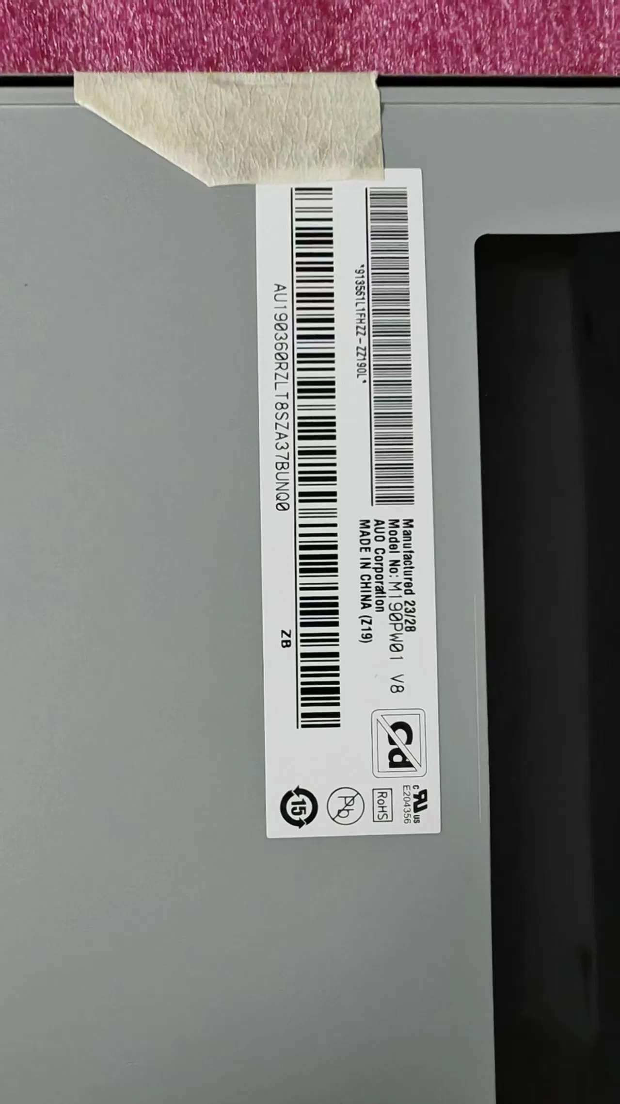 19 Inch M190PW01 V8 Lvds LCD Display for Industrial