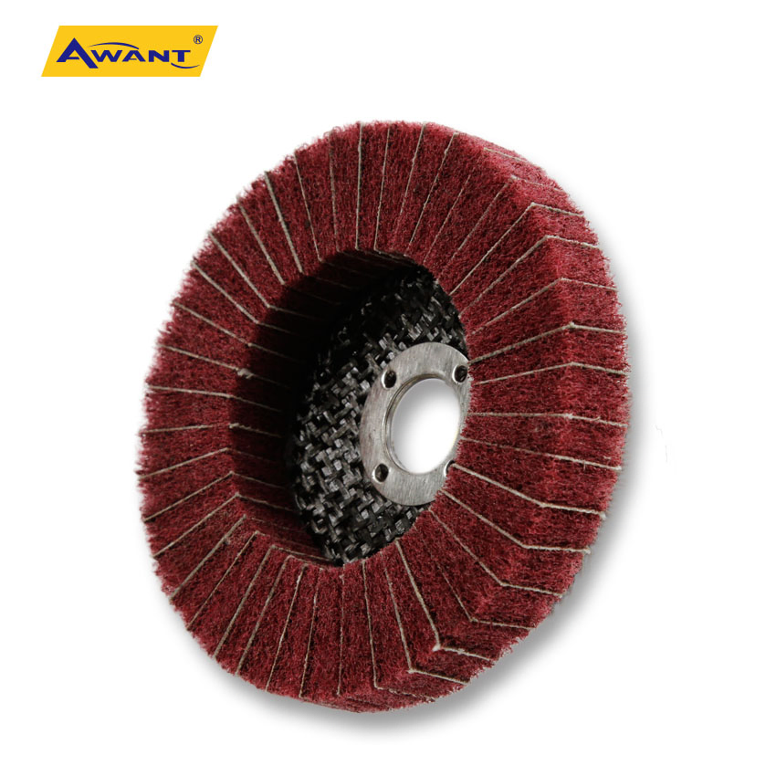 4 Inch Red Effectual Non Woven Abrasive Flap Disc for Metal Wood