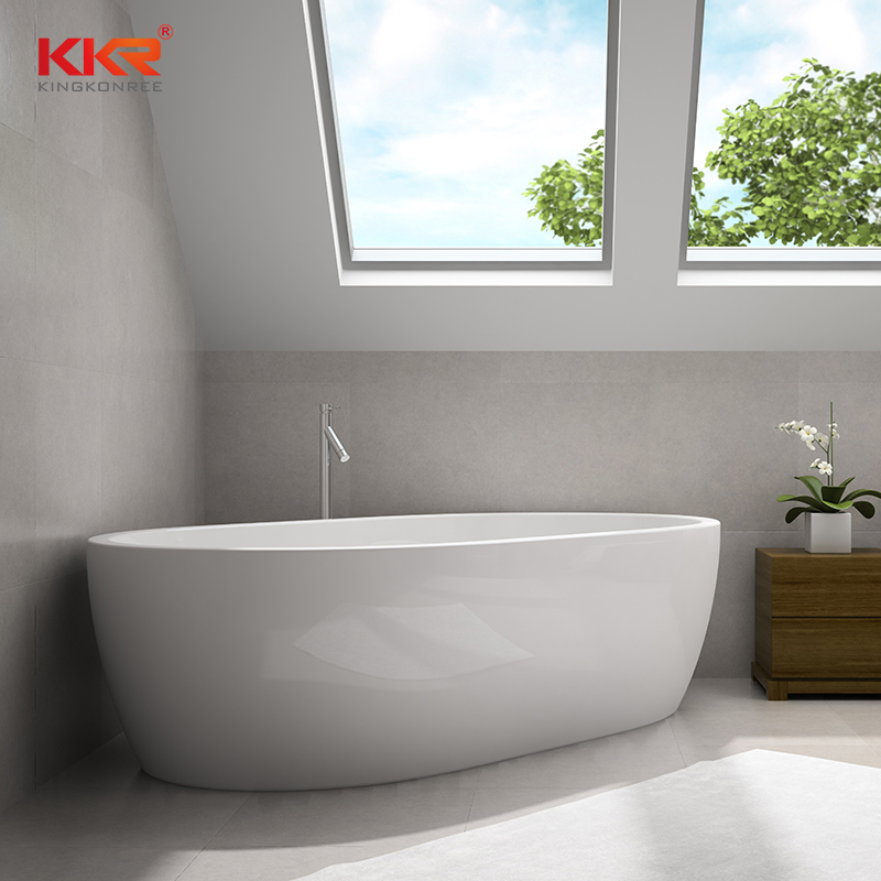 Luxury Upc Oval Freestanding Bath Tub Modern Round Stone Resin Bath Bathroom Tub Black White Yellow Acrylic Sanitary Ware Solid Surface Bathtub Supplier