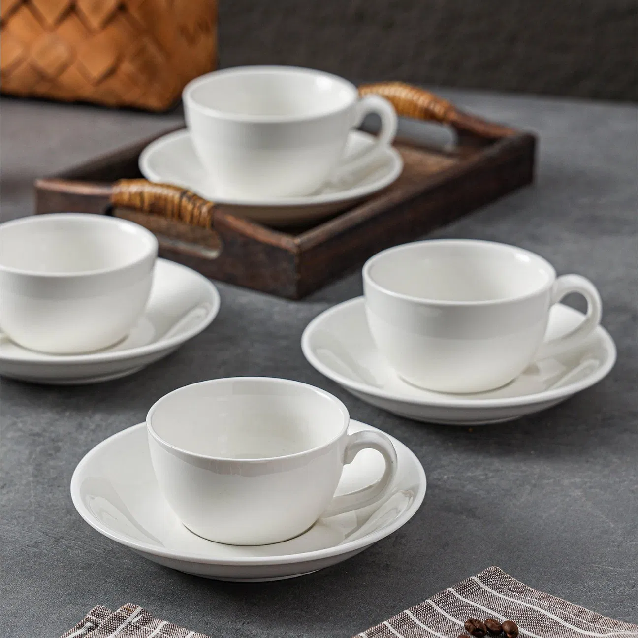 Wholesale Custom Cup and Saucer Coffee Cup Mug Ceramics Tableware for Hotel Home