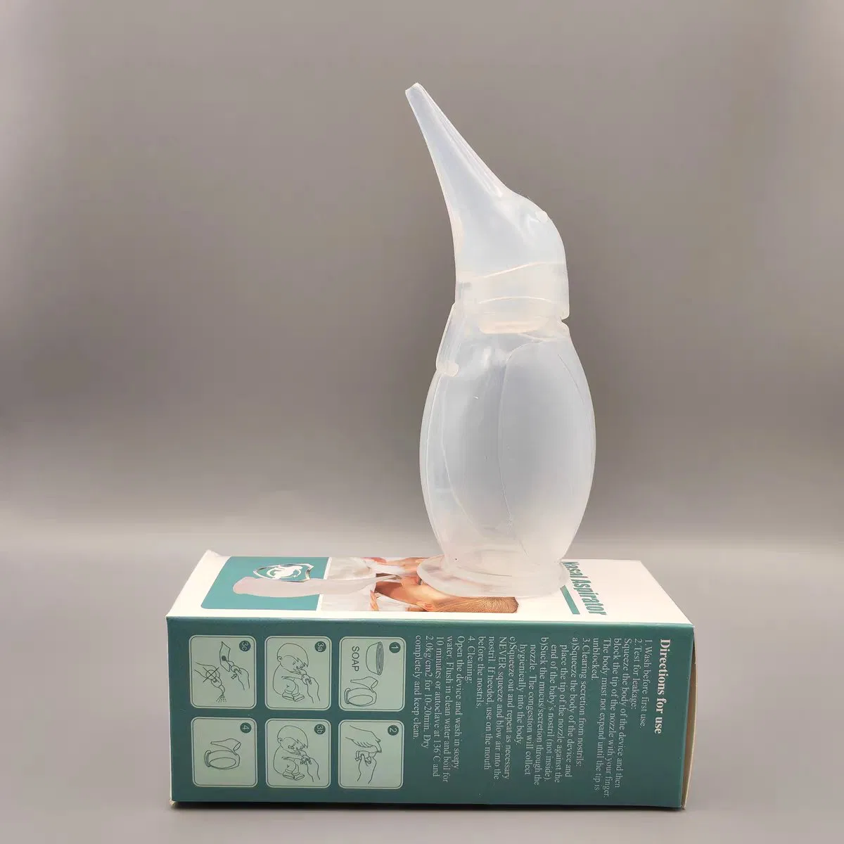 Gentle Manual Silica Gel Baby Nasal Aspirator for Easy Cleaning