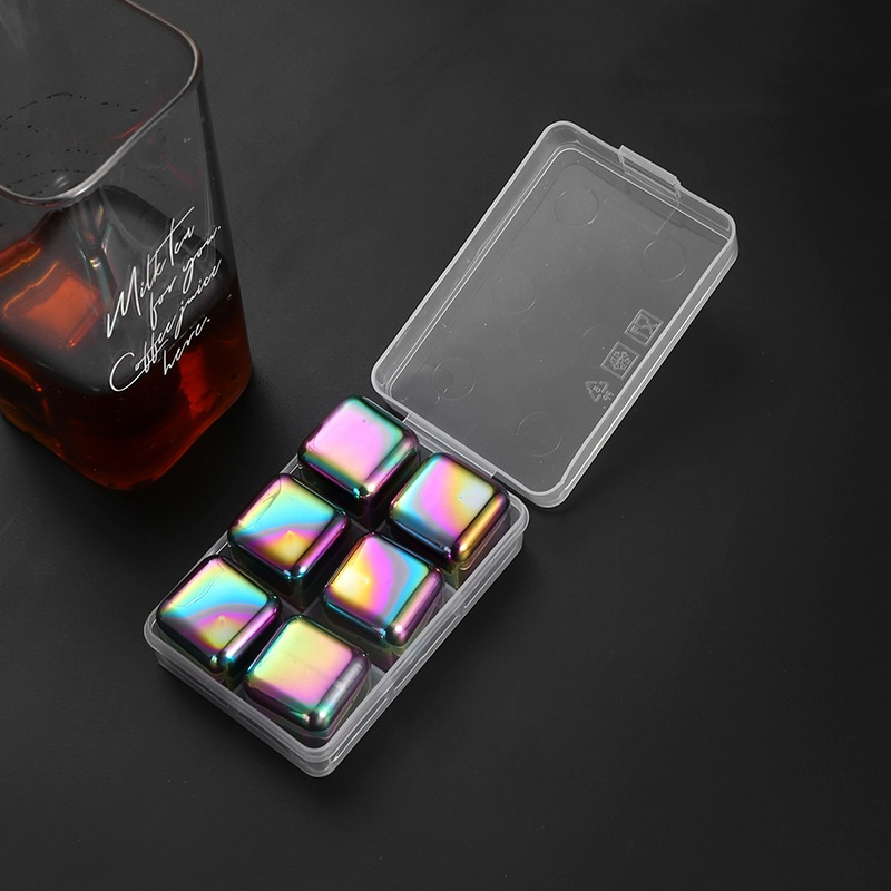 Reusable Stainless Steel Ice Cubes Metal Whiskey Stones Refreezable Vodka Chilling Rocks