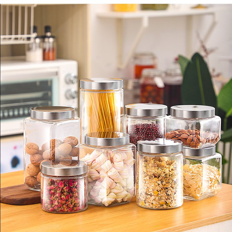 Hot Sale Glass Milk Bottles 300-500ml Milk Jars with Lids Food Grade