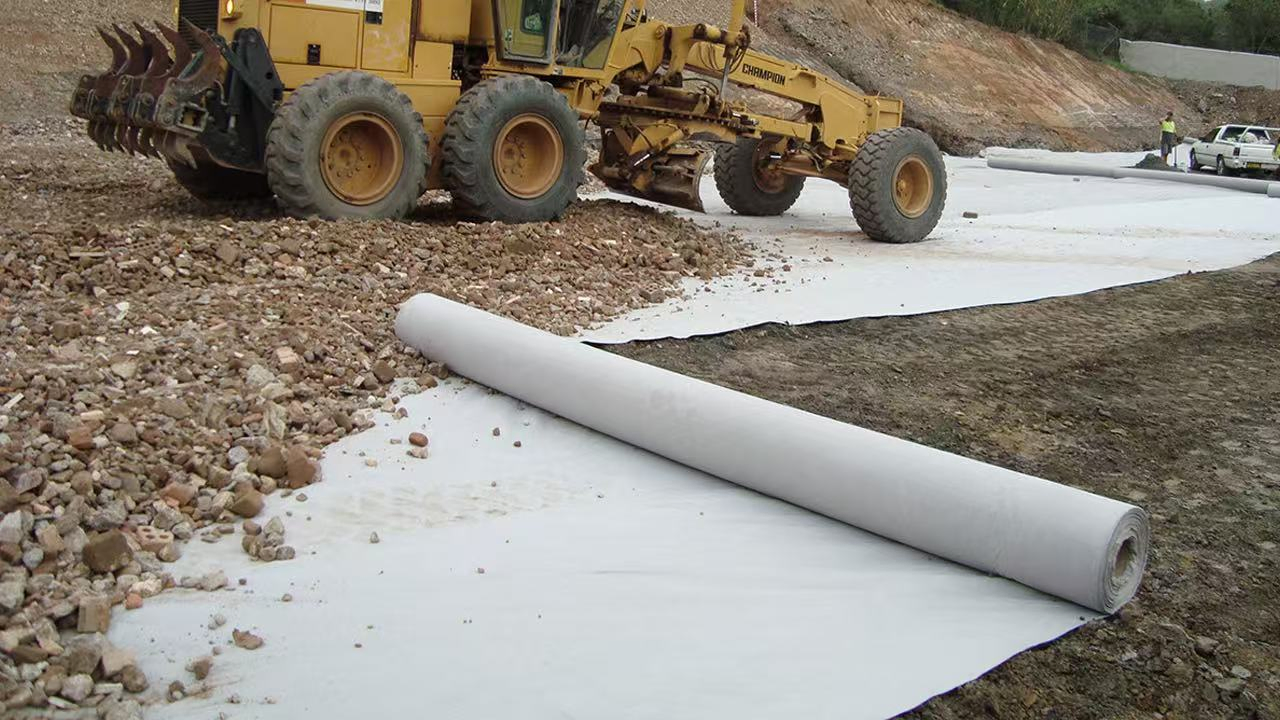 Heavy-Duty White Geotextile Fabric for Construction and Gardening