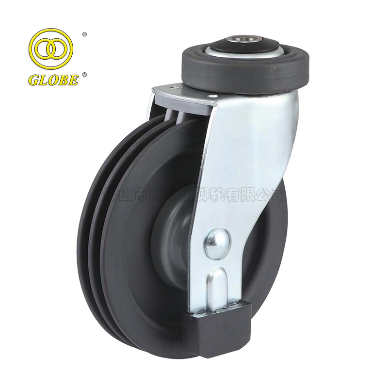 4-5 Inch Supermarket Standard Eleveator Shopping Cart Caster Wheel PU Swivel Replacement