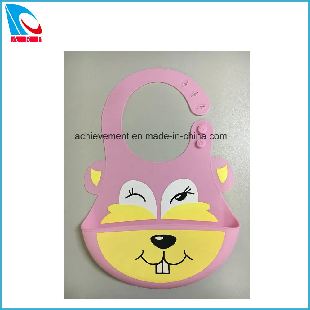 Embossed Logo Brand Good Price Best Silicone Bib Custom Cartoon