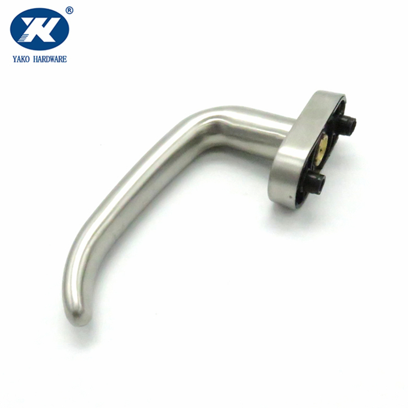 L Shape Oval Plastic Base Stainless Steel Window Handle