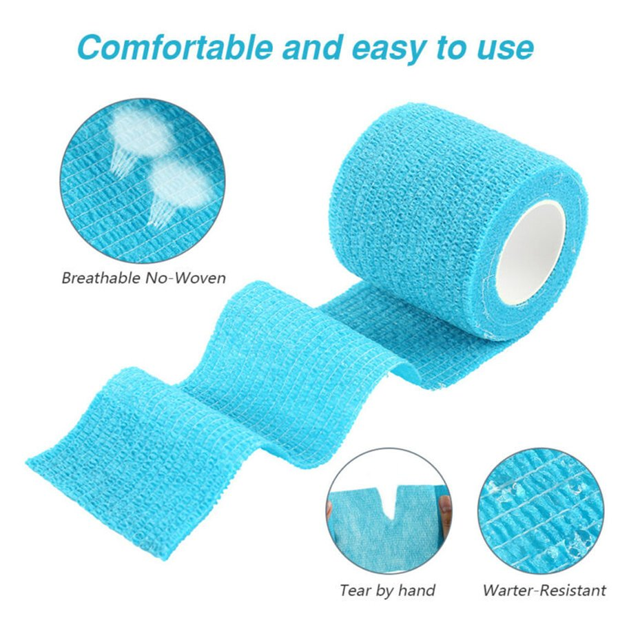 50mm 2 Inch Non-Woven Tape Self Adhesive Camouflage Elastic Bandage Tattoo Grip Wraps